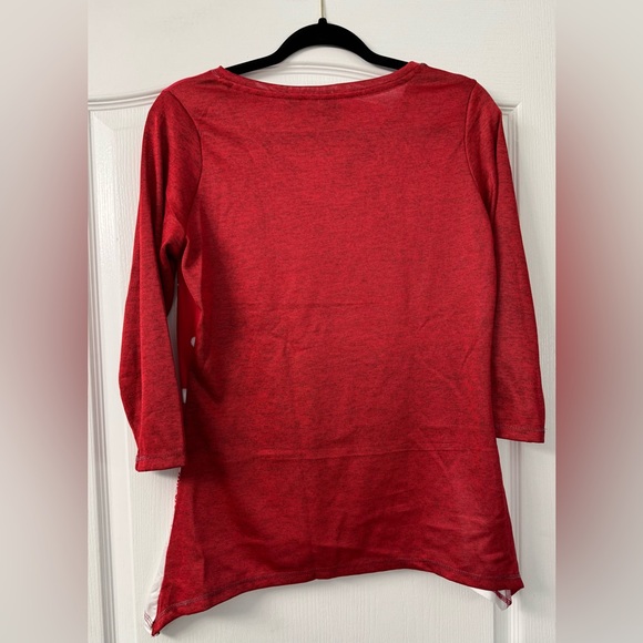 Onque Casual Santa and Reindeer Christmas Top w/ Sparkling Embellishments - Picture 6 of 15